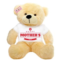 2 feet big peach teddy bear wearing Happy Mothers Day flower T-shirt